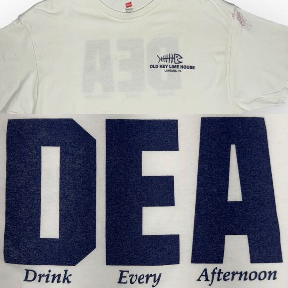 Old Key Lime House T-Shirt (L) DEA Drink Every Afternoon Lantana Florida - Picture 3 of 11